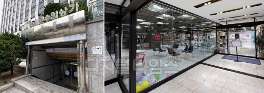 조만간 3회차 경매에 나오는 에티버스타워 지하 1층의 숭례문수입상가 내 점포 46호실 모습. 평일 낮에도 방문객이 전혀 없었다. 반면 지하 2~3층에는 예전 그대로 활성화된 모습을 유지하고 있었다. 사진 이미연 기자